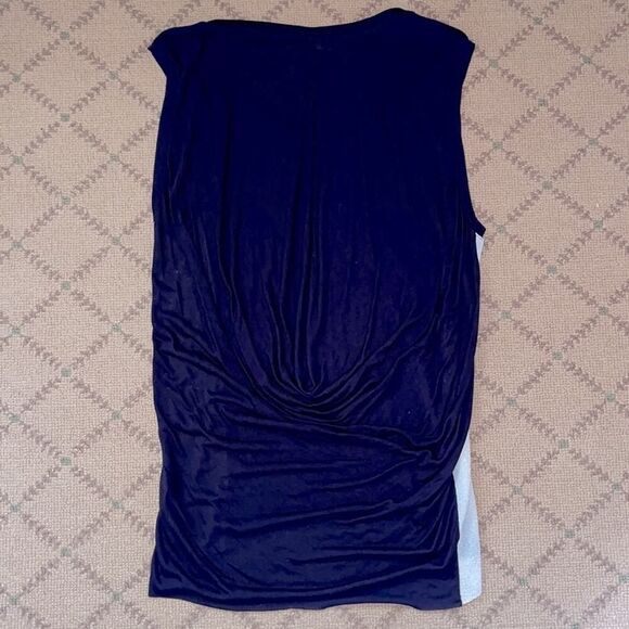 Navy / silver top w draped back NWOT S - Picture 6 of 7
